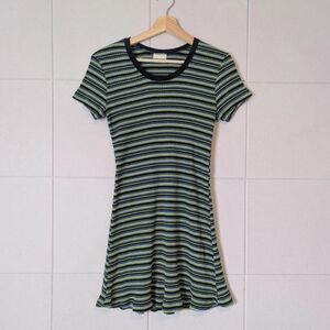 Striped Green and Blue Women's Dress